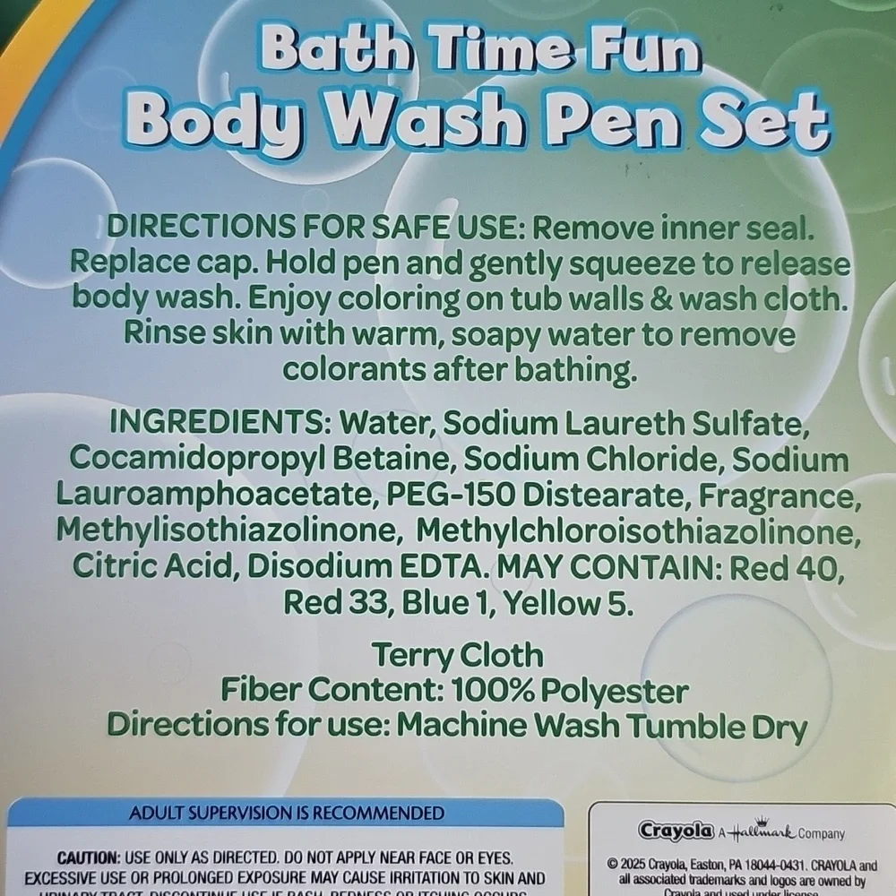 Crayola Body Wash Pen Set, 6 Pieces, 5oz New